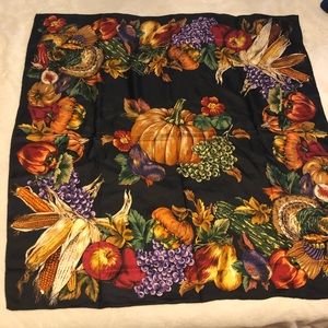 Large Silk scarf harvest themed